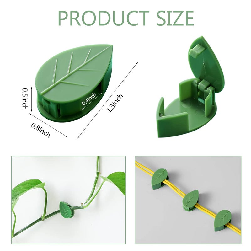 LUCKJUJU 60 Pcs Plant Climbing Wall Fixture Clips Self-Adhesive Hook Vines Traction Clips Invisible Holder Garden Green Leaf Simulation Self-Adhesive Hook Wire Fixing Supporting - Image 2
